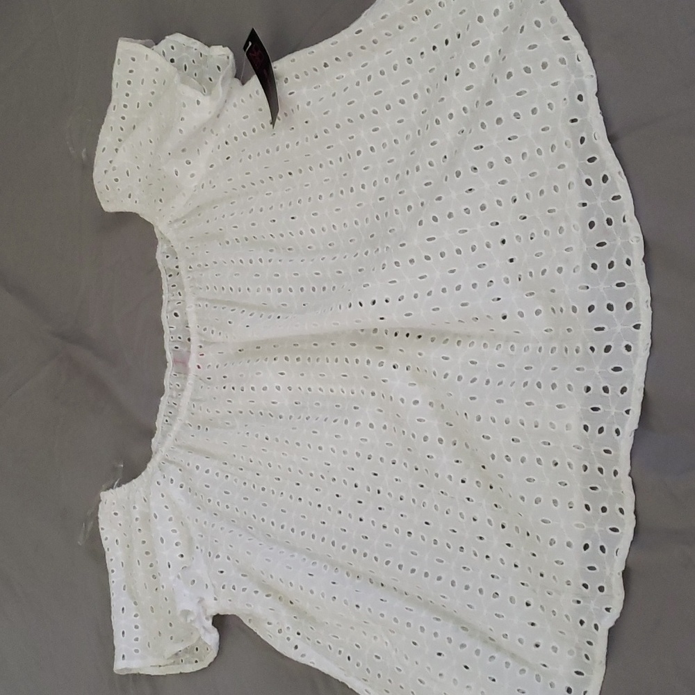 White Eyelet Summer Top NWT